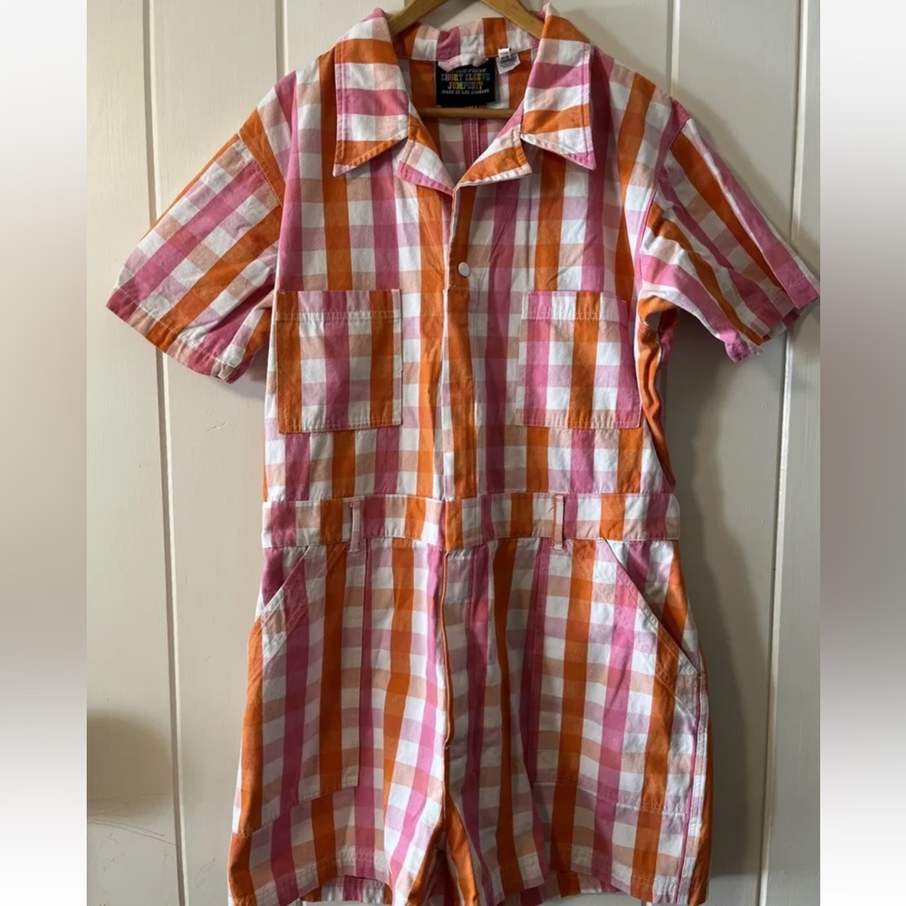Big Bud Press gingham romper shorts